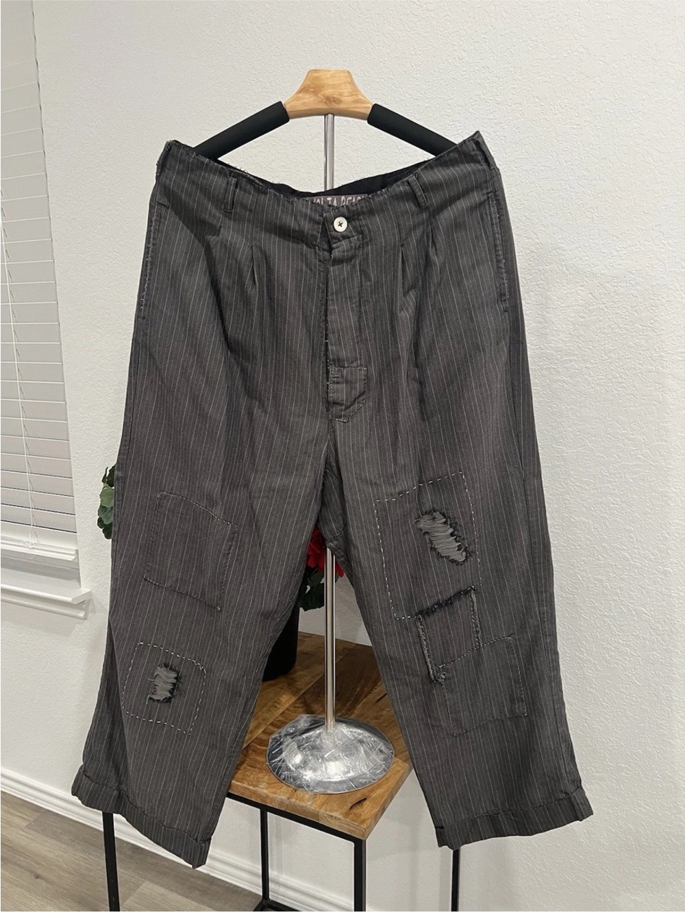 Magnolia Pearl Gray Pinstripe Relaxed Patchwork Pants